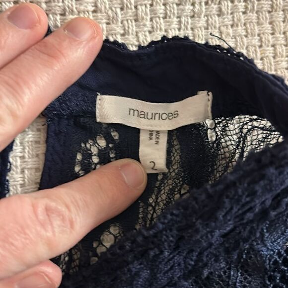 Maurice's Lace Midi Dress‎ Sleeveless Mock Neck Black Floral Romantic Party - Picture 5 of 6